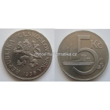 5 Kčs 1938 - 5 Korun 1938