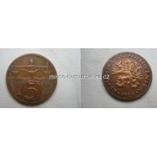 5h 1929 První republika 5 haléř