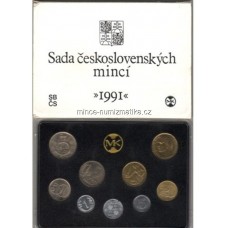 Sada oběžných mincí ČSFR 1991 s žetonem Kremnica